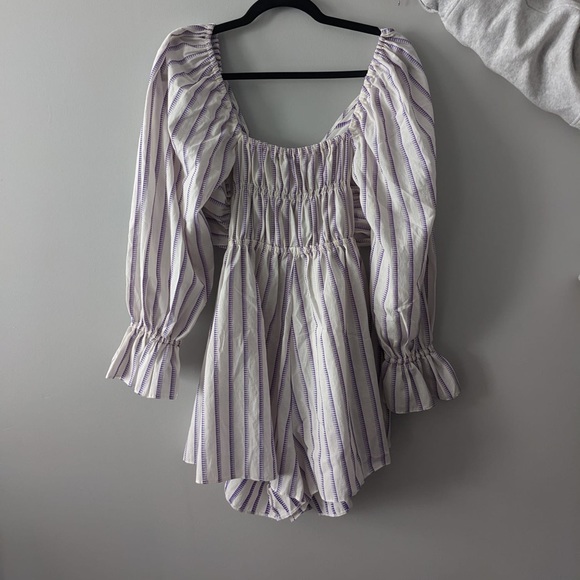 NWT Topshop stripe bow tie sleeve romper size 6 - Picture 4 of 7